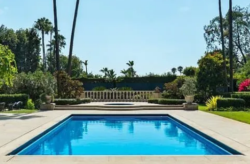 Secondary composition highlighting the swimming pool